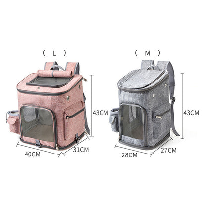 Pet Dog Cat Linen Airline Approved Carrier Outdoor Travel Backpack Foldable Storage