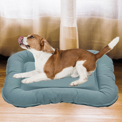 Blue Memory Foam Indestructible Chew Proof Pet Dog Beds Mat Comfort