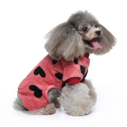 Dog Sweater Plaid Style Pet Cat Winter Warm Clothes Jumpsuits