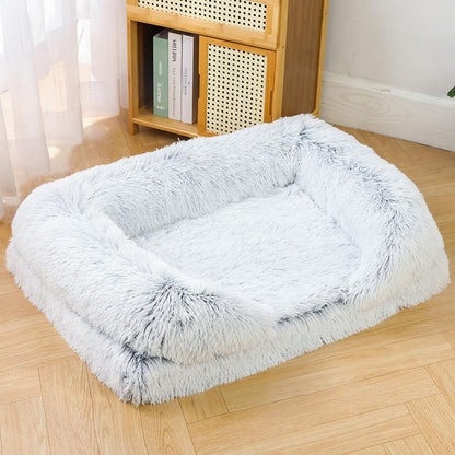 Plush memory foam large and small dog kennel bed for comfortable sleeping