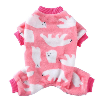 Dog Sweater Plaid Style Pet Cat Winter Warm Clothes Jumpsuits