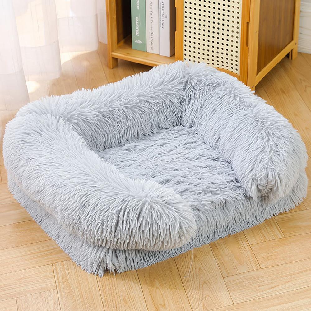 Plush memory foam large and small dog kennel bed for comfortable sleeping