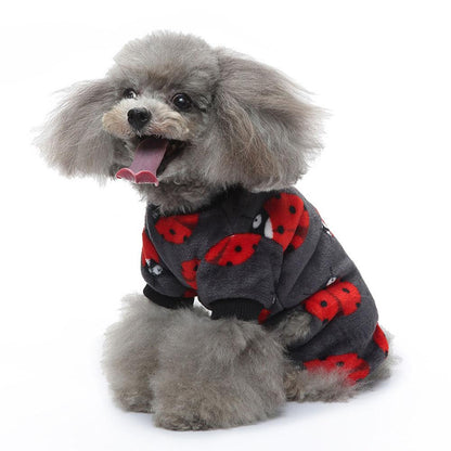 Dog Sweater Plaid Style Pet Cat Winter Warm Clothes Jumpsuits