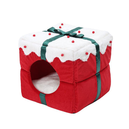 Pet Christmas Gift Cottage Cave Beds For Dogs Cat Removable and washable