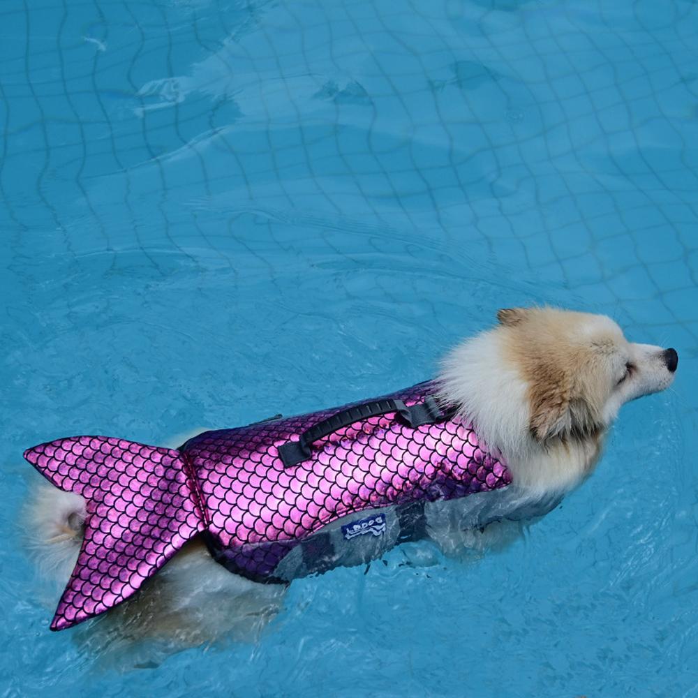 Dog Mermaid Puppy Life Swimwear Jacket with Handle Lifesaver Swimsuit