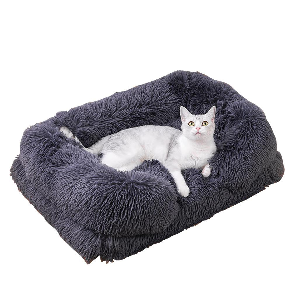 Plush memory foam large and small dog kennel bed for comfortable sleeping