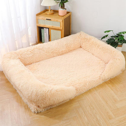 Plush memory foam large and small dog kennel bed for comfortable sleeping