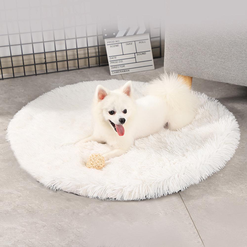 Super Soft Handmade Imitation Fur Round Fluffy Pet Dog Mat