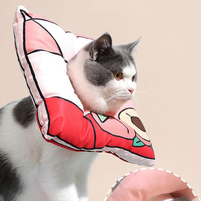 Cat Recovery Pet Cone Orange Waterproof Neck Cone Adjustable Kitten Collar