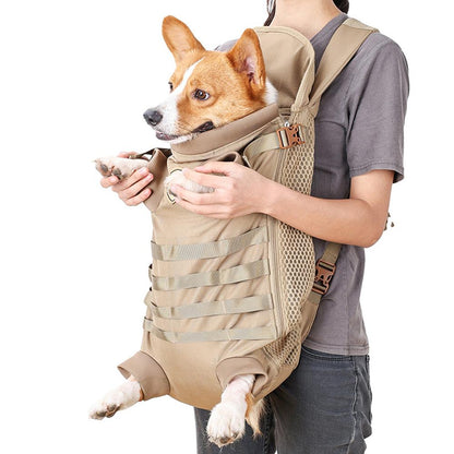 Pet Cat Dog Stretched Legs Carrier Bag Adjustable Backpack Medium Puppies