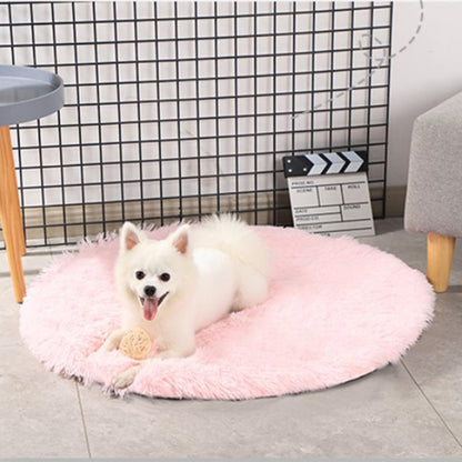 Super Soft Handmade Imitation Fur Round Fluffy Pet Dog Mat