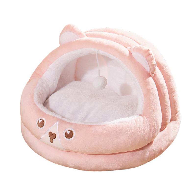 Cozy Nook Cave Beds for Dog Cat Self-Heating Semi-Closed Tent Foldable