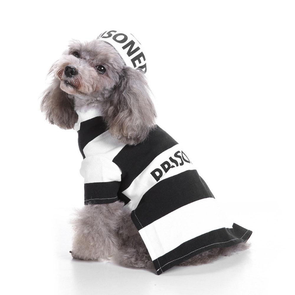Dog Cat police prisoner warrior Costume Party Cosplay Dress Funny Pets