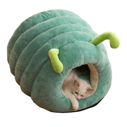 Cave Beds For Dogs Creation Ideas Caterpillar Shape Cute Folded Kitten