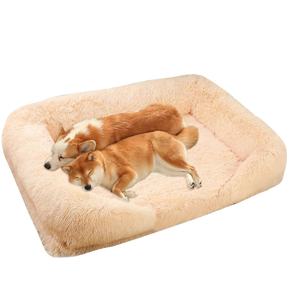 Plush memory foam large and small dog kennel bed for comfortable sleeping