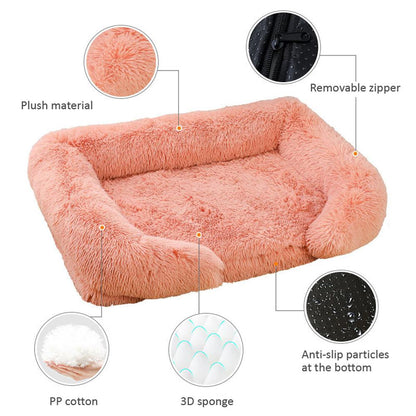 Plush memory foam large and small dog kennel bed for comfortable sleeping