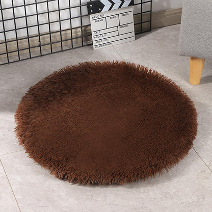 Super Soft Handmade Imitation Fur Round Fluffy Pet Dog Mat