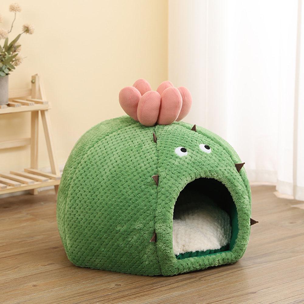 Cozy Nook Cave Bed For Dog Cat Cactus Mongolian And Yurt Sofa Calming Warm Plush