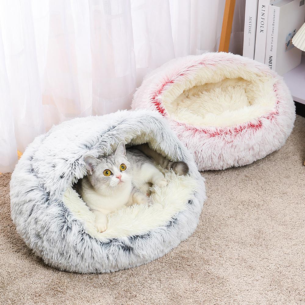 Cozy nook Cave Beds for Dogs cat Nesting bed Heating warm Winter