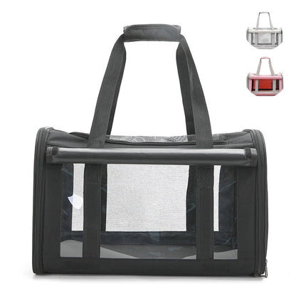 Pet carrier Puppy dog cat handbag breathable folding transparent crate travel bag